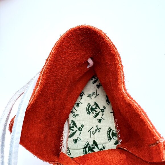 TAOS Handmade Suede Booties Red Rust Suede With Silver Conchos Size 13 Western - Picture 9 of 11